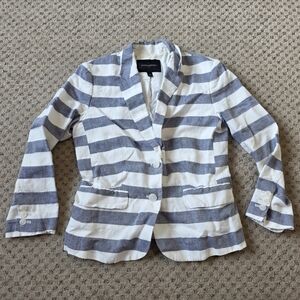 Banana republic striped linen blend blazer